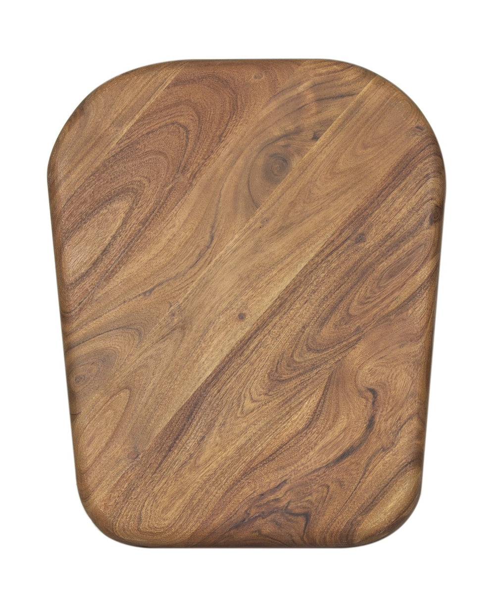 Porter Designs Porter Ekta Modern Solid Acacia Wood End Table - Artisan Design With Natural Grain Beauty Brown Wood 05-108-07-1810