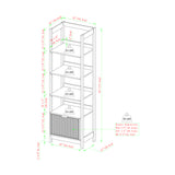 Holmes Modern Narrow Bookcase with Reeded Drawer Coastal Oak WEHOL41OS2CO0 Walker Edison