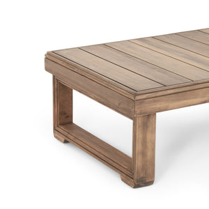 English Elm Christopher Knight Home® - WESTCHESTER Acacia Coffee Table for Outdoor Patio, Rustic Slat Top with Sled Legs, Durable 38.5"W 69079.00BBGE