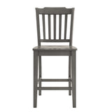 Homelegance By Top-Line Juliette Slat Back Wood Counter Height Chairs (Set of 2) Grey Rubberwood