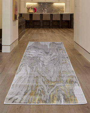 Feizy Rugs Waldor Modern Abstract Rug - Elegant High-low Pile Design For Chic Home Decor, Crafted In Turkey Gold,Ivory,Gray Polypropylene,Polyester 7353602fivy000i71