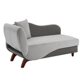 Homelegance By Top-Line Verbena Two-Tone Dark & Light Functional Chaise With 1 Pillow Grey Polyester