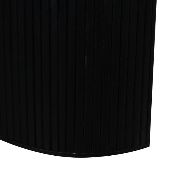 Porter Designs Porter Coburg Modern Solid Wood Dining Table With Unique Fluted Base, Sleek Black Oval Top Black Wood 07-108-01d-6889-kit