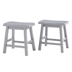 Homelegance By Top-Line Barrett Saddle Seat 18-inch Backless Stools (Set of 2) Grey Rubberwood