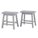 Homelegance By Top-Line Barrett Saddle Seat 18-inch Backless Stools (Set of 2) Grey Rubberwood