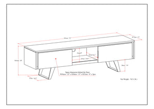 English Elm Lowry 72" Walnut Tv Media Stand - Mid-Century Modern Design With Concealed Storage & Durable Build B136P158889