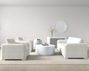 A.R.T. Furniture Rothko Lounge Chair: Contemporary Driftwood Design With Soft Porcelain Upholstery And Comfort Support White Rubberwood Solids,Foam,Fabric,Metal 529503-5517