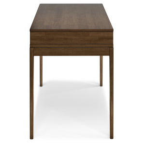 English Elm Harper 48" Solid Hardwood Mid-Century Desk in Walnut Brown with Drawers, Keyboard Tray & Eco Finish B136P158726