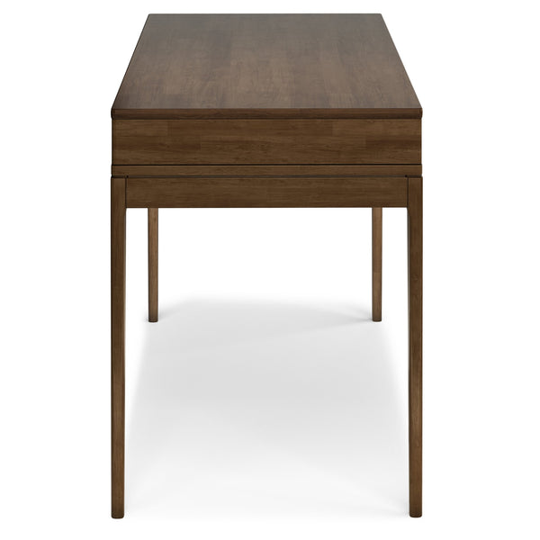 English Elm Harper 48" Solid Hardwood Mid-Century Desk in Walnut Brown with Drawers, Keyboard Tray & Eco Finish B136P158726