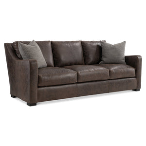 Bernhardt Bernhardt Ventura Leather Sofa With Tall Back, Swooping Arms & Three Deep Cushions For Timeless Comfort And Style 3516LO