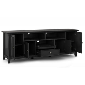 English Elm Amherst 72-Inch Solid Wood Tv Media Stand In Black - Timeless Design With Ample Storage & Style B136P158355