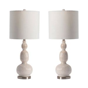 Crestview Collection Solano Table Lamp – Sculptural Triple-gourd Design With Glossy Finish, Crystal Base & 3-way Lighting   Cvap2356