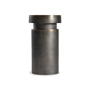 Bernhardt Avi Blackened Brass Accent Table with Cast-Aluminum Core — Industrial-Modern Sculptural Side Piece 347423
