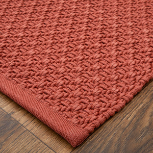 Feizy Rugs Tito Hand Woven Polypropylene Solid Rug - Stylish, Low-profile Design For High-traffic Spaces Red Polypropylene Tto0826fred000f00