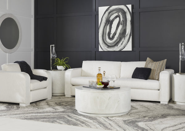 A.R.T. Furniture Rothko Lounge Chair: Contemporary Driftwood Design With Soft Porcelain Upholstery And Comfort Support White Rubberwood Solids,Foam,Fabric,Metal 529503-5517