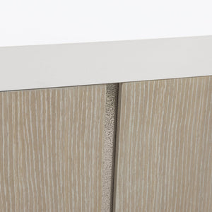 Bernhardt Bernhardt Solaria Sideboard With Shiny Nickel Cast-Aluminum Panels, White Oak Veneer, Soft-Close Doors 310131