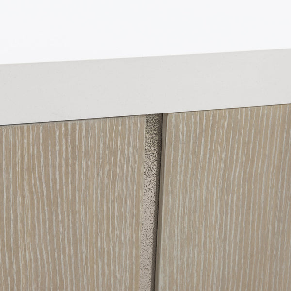 Bernhardt Bernhardt Solaria Sideboard With Shiny Nickel Cast-Aluminum Panels, White Oak Veneer, Soft-Close Doors 310131