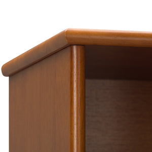 English Elm Draper - Stylish Mid Century Wide Bookcase In Teak Brown With Storage Drawers For Modern Spaces B136P158160