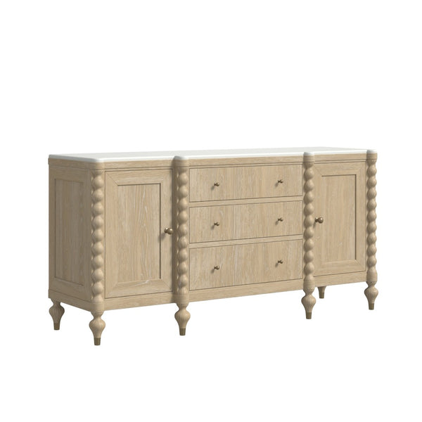 A.R.T. Furniture Haven Credenza - Rustic Elegance with Marble Top, Stylish Storage for Dining & Living Spaces 339252-2325