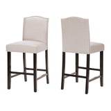 Christopher Knight Home® - Noble House - Darren Contemporary Upholstered Counter Stools with Nailhead Trim - Set of 2