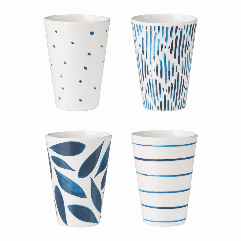 Lenox Blue Bay Melamine Assorted Tumblers, Set of 4 Multi, WHITE MELAMINE 895240