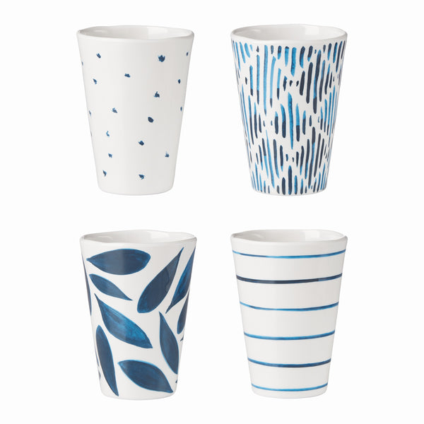 Lenox Blue Bay Melamine Assorted Tumblers, Set of 4 Multi, WHITE MELAMINE 895240