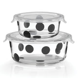 Lenox Kate Spade Deco Dot 2-Piece Round Food Storage Set Multi, WHITE GLASS,CRYSTAL 875252