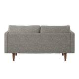 Homelegance By Top-Line Jeriah Mid-Century Tapered Leg Loveseat with Pillows Grey Polyester