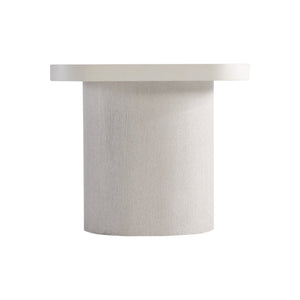 Bernhardt Bernhardt Ellison Side Table With Adobe Faux-Stone Top And Sandblasted White Ash Base, Adjustable Glides, Modern Transitional Appeal 553121