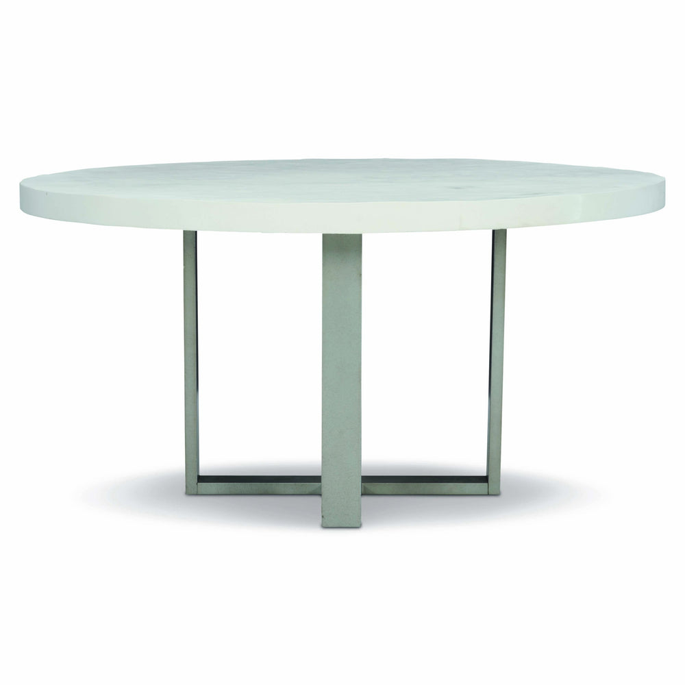 Bernhardt Bernhardt Logan Square Round Cast Concrete Dining Table, Bone Top & Gray Mist Steel Base, 54" K1416