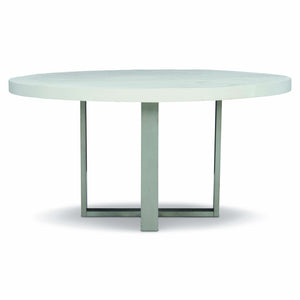 Bernhardt Bernhardt Logan Square Round Cast Concrete Dining Table, Bone Top & Gray Mist Steel Base, 54" K1416