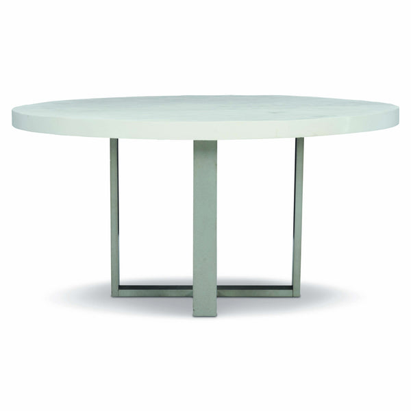 Bernhardt Bernhardt Logan Square Round Cast Concrete Dining Table, Bone Top & Gray Mist Steel Base, 54" K1416