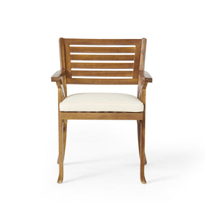 English Elm Helen Outdoor Acacia Hardwood Dining Chairs Curved Slat Back Patio Set of Two 54555.00TEA