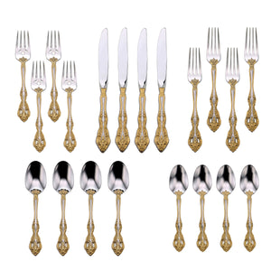 Lenox Oneida Golden Michelangelo 20 Piece Fine Flatware Set, Service for 4 Metallic, STAINLESS METAL F100020AL20