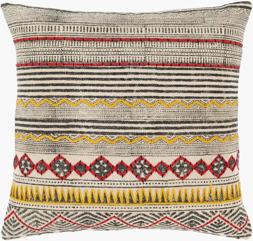 Surya Zoya 20"L X 20"W Accent Pillow - Elegant Global Design, Durable Cotton, Perfect For Home Decor! Beige Cotton,Cotton Zya004-2020d