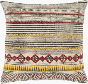 Surya Zoya 20"L X 20"W Accent Pillow - Elegant Global Design, Durable Cotton, Perfect For Home Decor! Beige Cotton,Cotton Zya004-2020d