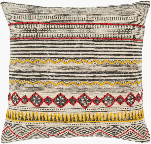 Surya Zoya 20"L X 20"W Accent Pillow - Elegant Global Design, Durable Cotton, Perfect For Home Decor! Beige Cotton,Cotton Zya004-2020d