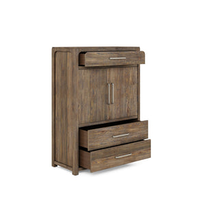 A.R.T. Furniture Stockyard Drawer Chest - Transitional Design With Ample Storage, Cedar-lined Drawers & Adjustable Shelf Brown Ash And Poplar Solids,Knotty White Oak Veneers,Metal 284152-2303