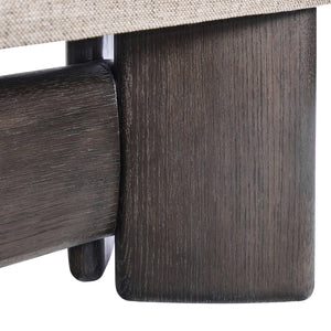 Bernhardt Bernhardt Geneve Sculptural Oak Upholstered Bench for Entryway or Bedroom End 392508