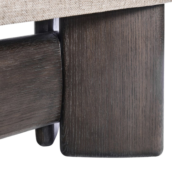 Bernhardt Bernhardt Geneve Sculptural Oak Upholstered Bench for Entryway or Bedroom End 392508