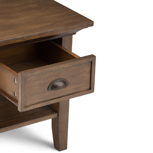 English Elm Redmond Rustic End Table - Charming Natural Aged Brown With Storage & Transitional Style Design B136P158101-GIGA