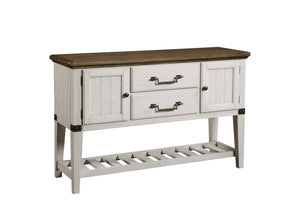 English Elm Steve Silver - Pendleton Two-Tone White Server with Drawers & Bottle Storage, Felt-Lined Drawer, Brass Accents B081P157348