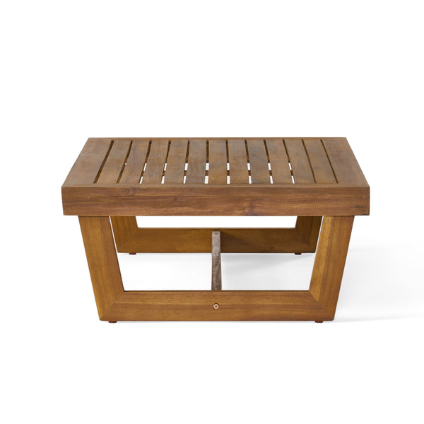 English Elm Christopher Knight Home® - SHERWOOD Teak Acacia Coffee Table with Slat Paneling and Bold Legs, Weather-Resistant, 39.5" L 64869.00