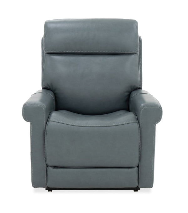 Hooker Furniture Locke Maverick Caribbean Top-Grain Leather Lift Chair With Power Recline, Headrest, Lumbar, Remote RC645-PHLL4-031