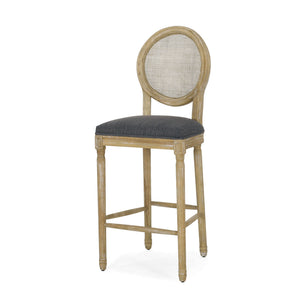 English Elm Christopher Knight Home® - French Country Virabit 2-Piece 30.25" Bar Stools with Hand-Woven Rattan Back & Tufted Cushions 71615.00CHAR