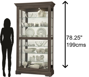 Hekman Furniture 680638 Howard Miller Tyler Vi Curio Cabinet - Lighted, Elegant Display With Adjustable Glass Shelves Aged Auburn Tyler Vi Curio Cabinet 680638