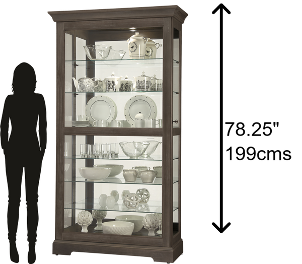 Hekman Furniture 680638 Howard Miller Tyler Vi Curio Cabinet - Lighted, Elegant Display With Adjustable Glass Shelves Aged Auburn Tyler Vi Curio Cabinet 680638