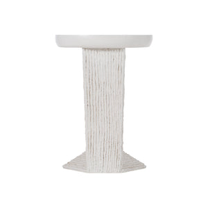 Bernhardt Bernhardt Sculptural Voile Outdoor Accent Table With Stonecast Top, Rustic Coco Twig Base, Weather-Resistant Finish X02154