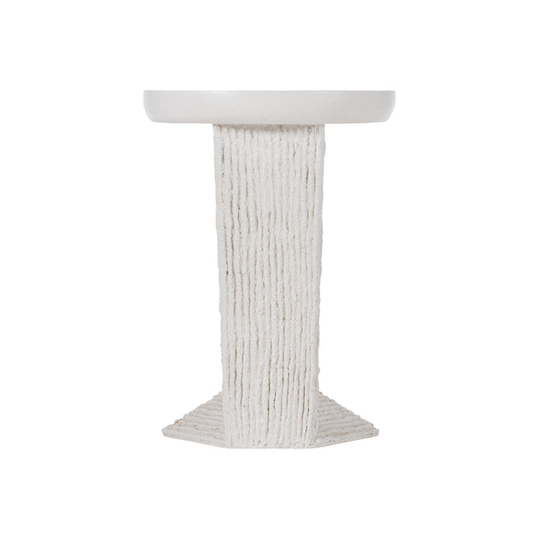 Bernhardt Bernhardt Sculptural Voile Outdoor Accent Table With Stonecast Top, Rustic Coco Twig Base, Weather-Resistant Finish X02154
