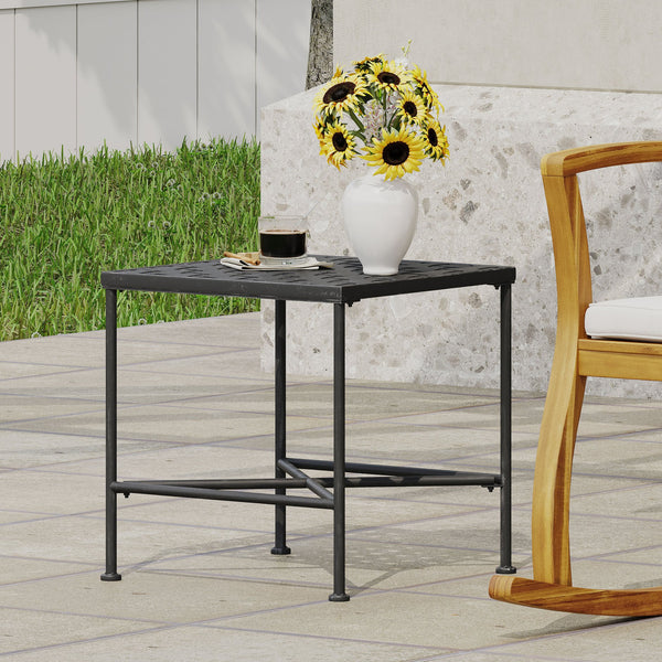English Elm Christopher Knight Home® - LUNA Black Iron End Table – Powder-Coated Modern Accent Table 16.75"W x 16"H, Durable Stylish Decor 57637.00